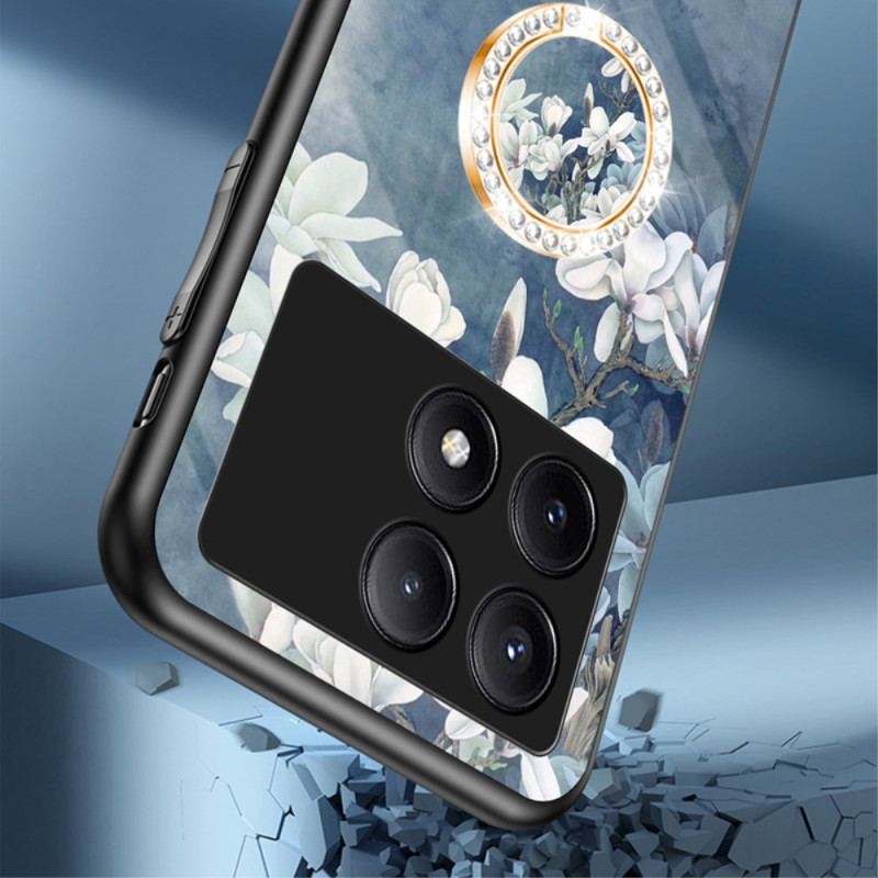 Coque Poco X6 Pro 5G Verre Trempé Anneau-Support Florale