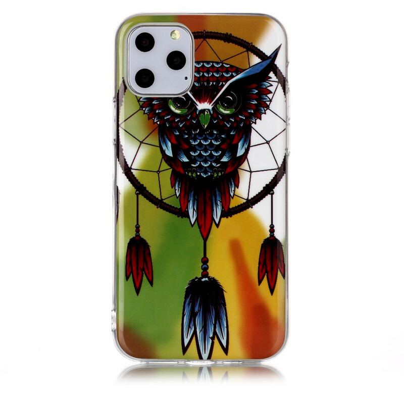 Coque iPhone 11 Attrape Rêves Hibou Fluorescente