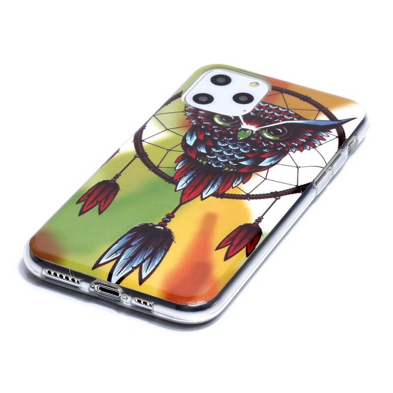 Coque iPhone 11 Attrape Rêves Hibou Fluorescente