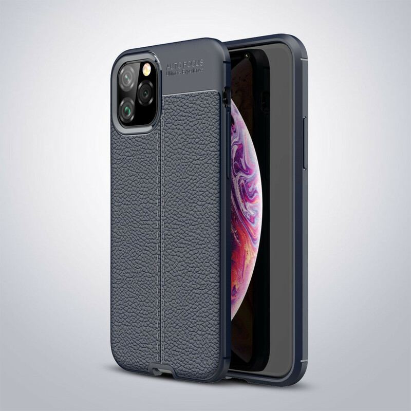 Coque iPhone 11 Pro Effet Cuir Litchi Double Line