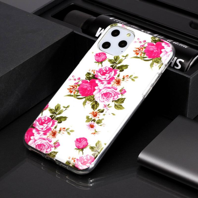 Coque iPhone 11 Pro Fleurs Liberty Fluorescente