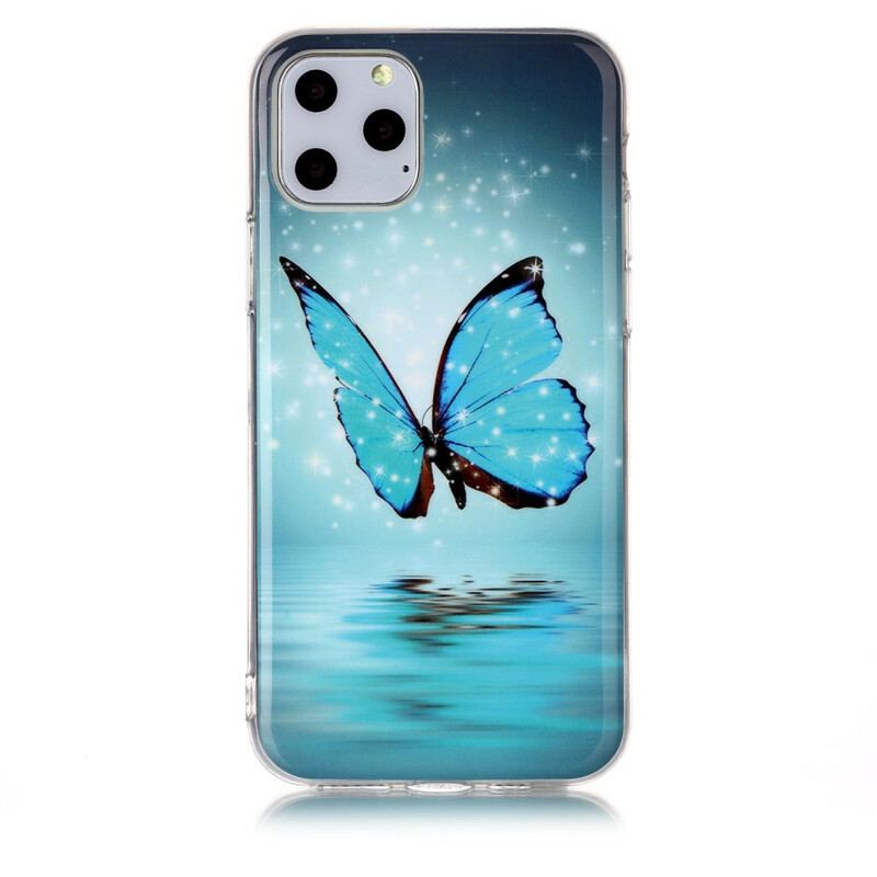 Coque iPhone 11 Pro Papillon Bleu Fluorescente