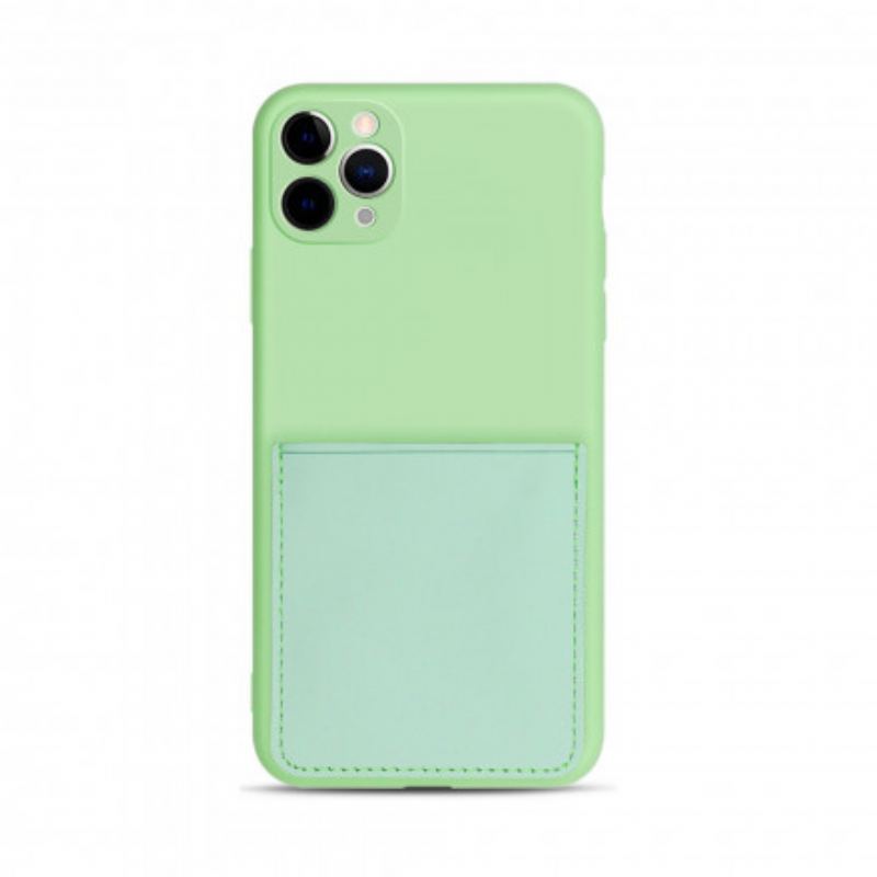 Coque iPhone 11 Pro Silicone et Simili Cuir Porte Carte