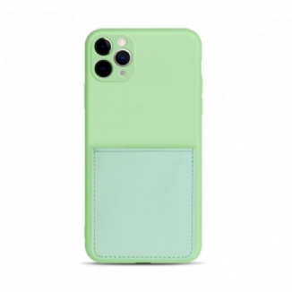 Coque iPhone 11 Pro Silicone et Simili Cuir Porte Carte