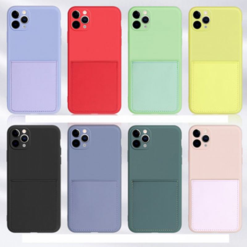 Coque iPhone 11 Pro Silicone et Simili Cuir Porte Carte