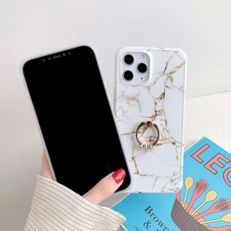 Coque iPhone 11 Pro Style Marbre Anneau-Support