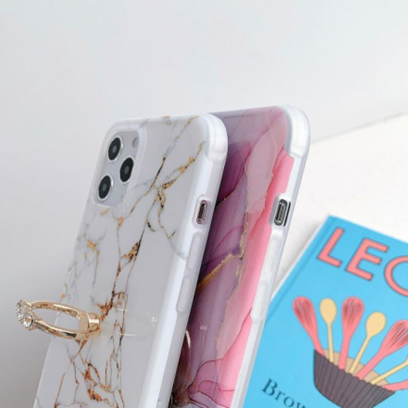 Coque iPhone 11 Pro Style Marbre Anneau-Support