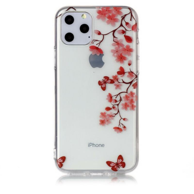 Coque iPhone 11 Pro Transparente Branche au Papillons