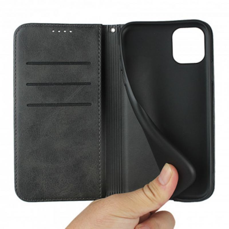 Flip Cover iPhone 11 Pro Effet Cuir Bicolore avec Lanière