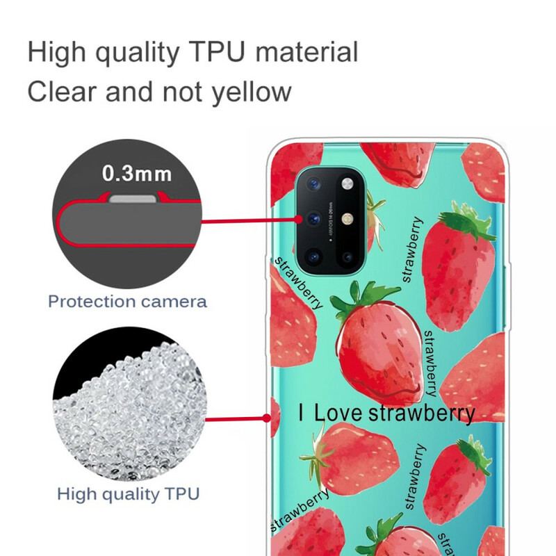 Coque OnePlus 8T Fraise / i Love Strawberry