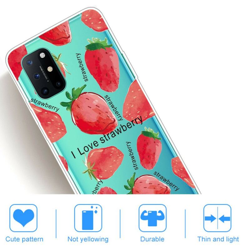 Coque OnePlus 8T Fraise / i Love Strawberry