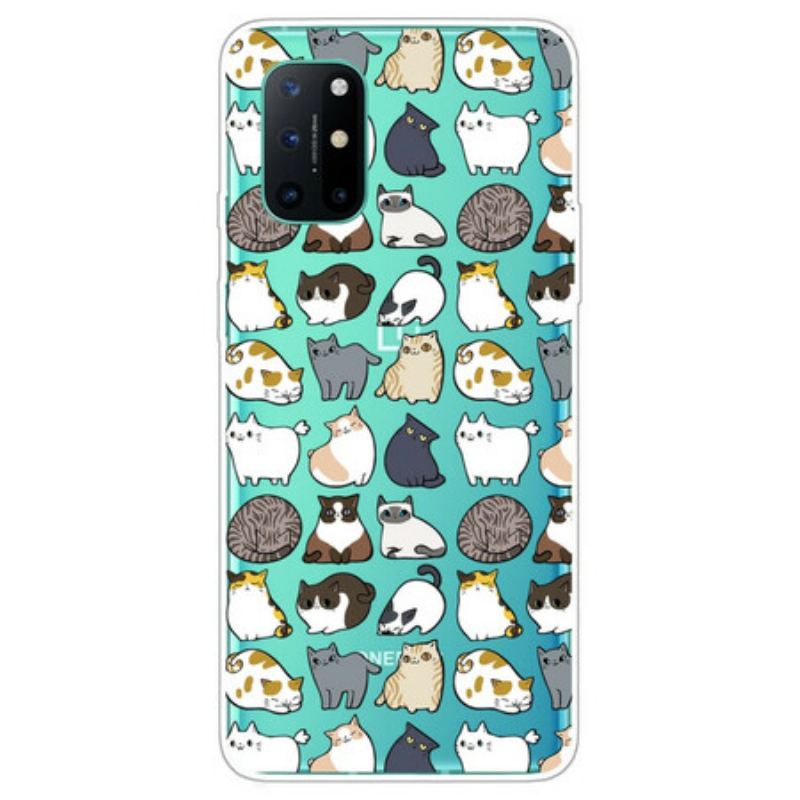 Coque OnePlus 8T Transparente Multiples Chats