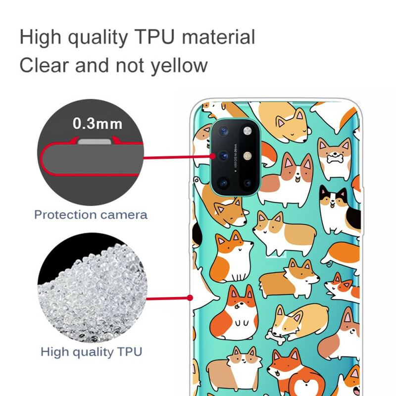 Coque OnePlus 8T Transparente Multiples Chiens