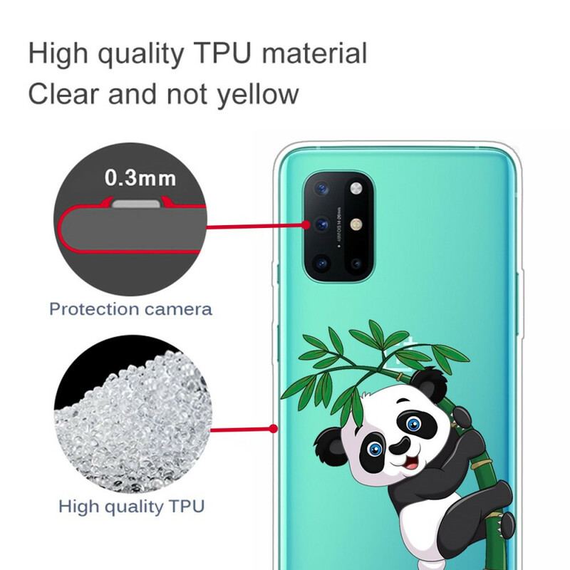 Coque OnePlus 8T Transparente Panda Sur Le Bambou