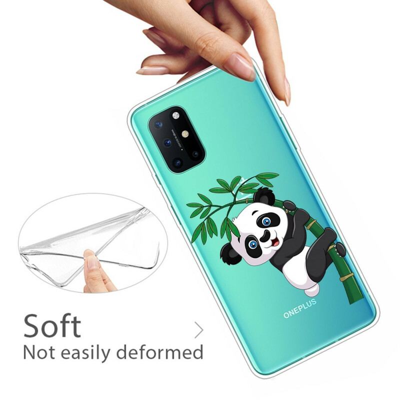 Coque OnePlus 8T Transparente Panda Sur Le Bambou