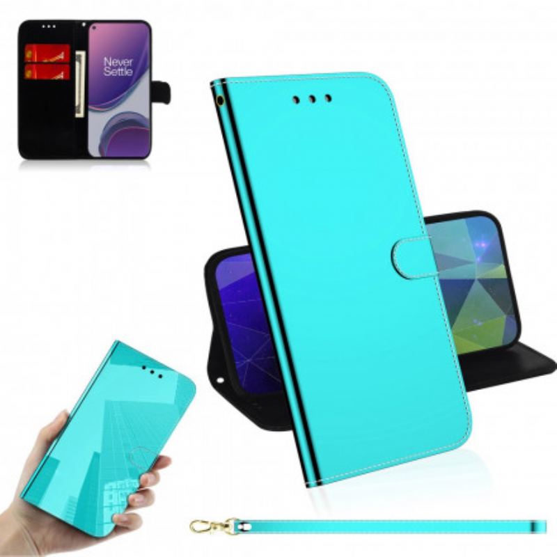 Housse OnePlus 8T Simili Cuir Couverture Miroir