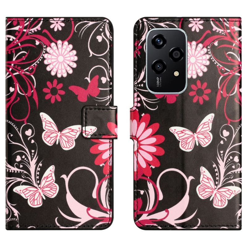 Housse Honor 200 Lite Papillons sur Fond Noir