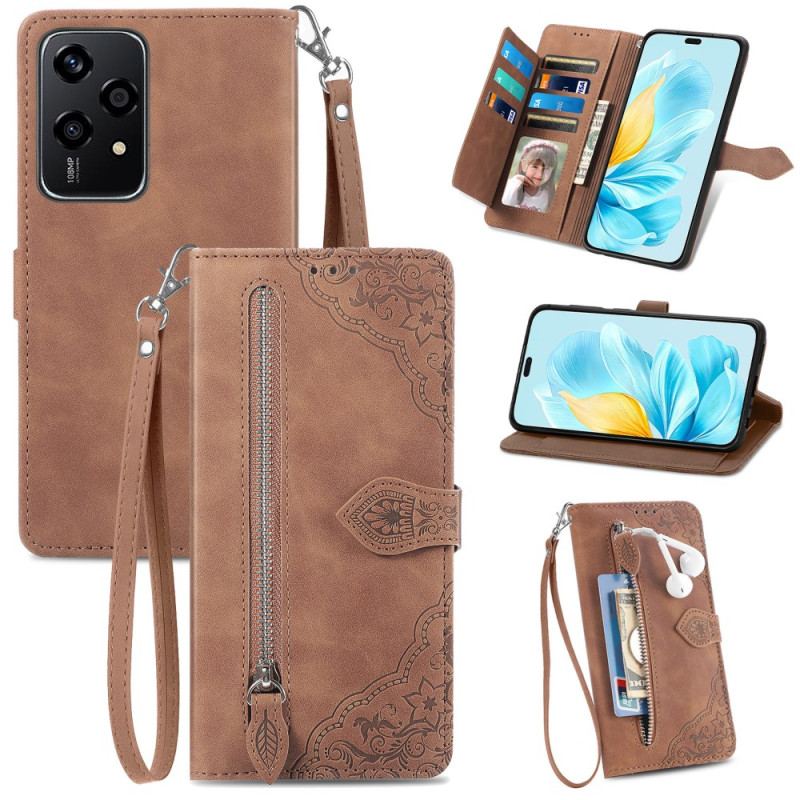 Housse Honor 200 Lite Style Dentelle Pochette Frontale et Lanière