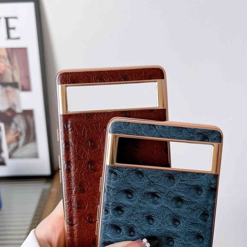 Coque Google Pixel 7 Pro Véritable Cuir Style Autruche