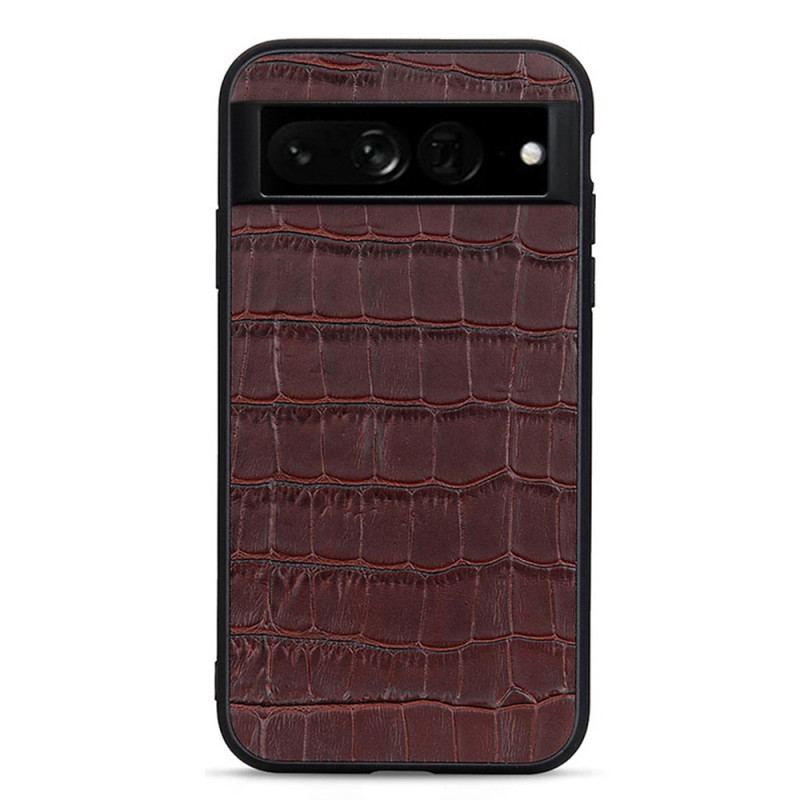 Coque Google Pixel 7 Pro Véritable Cuir Style Crocodile