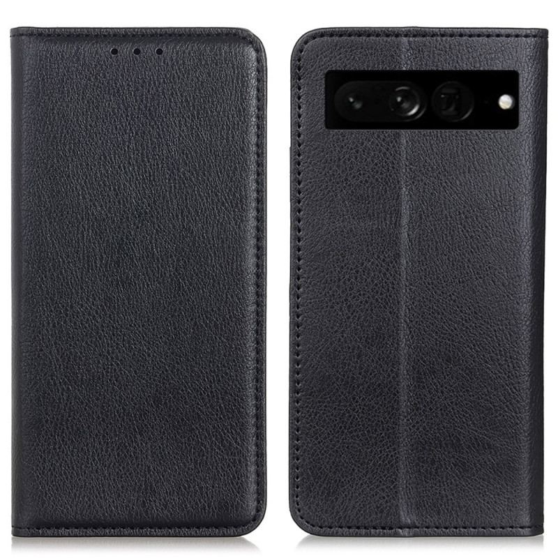 Flip Cover Google Pixel 7 Pro Cuir Fendu Litchi