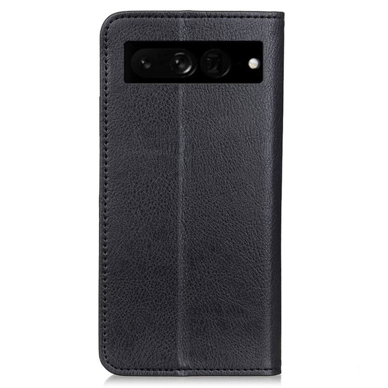 Flip Cover Google Pixel 7 Pro Cuir Fendu Litchi