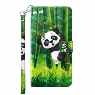 Housse Google Pixel 7 Pro Panda et Bambou à Lanière