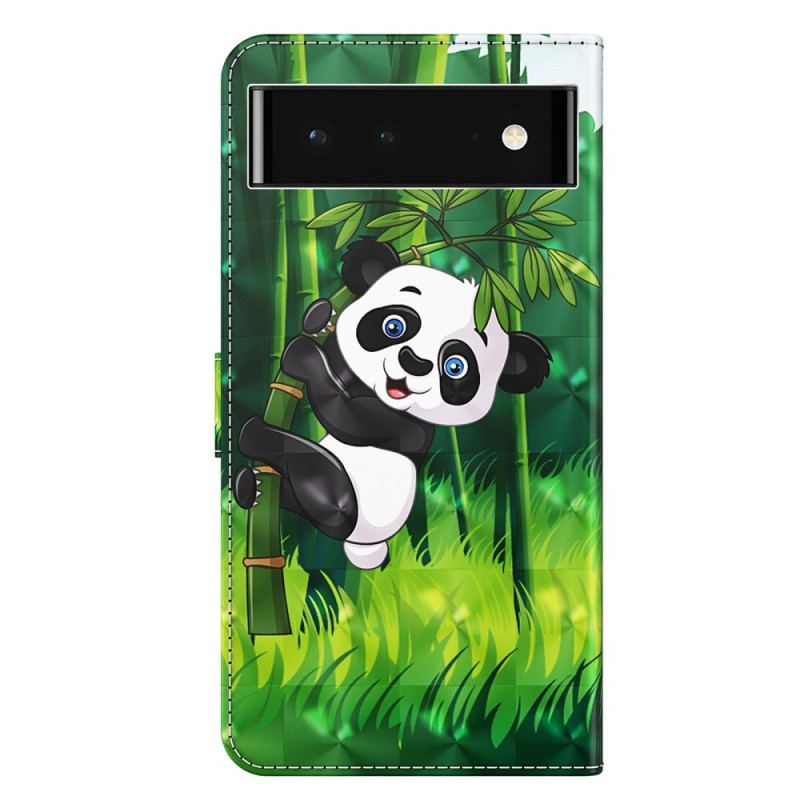 Housse Google Pixel 7 Pro Panda et Bambou à Lanière