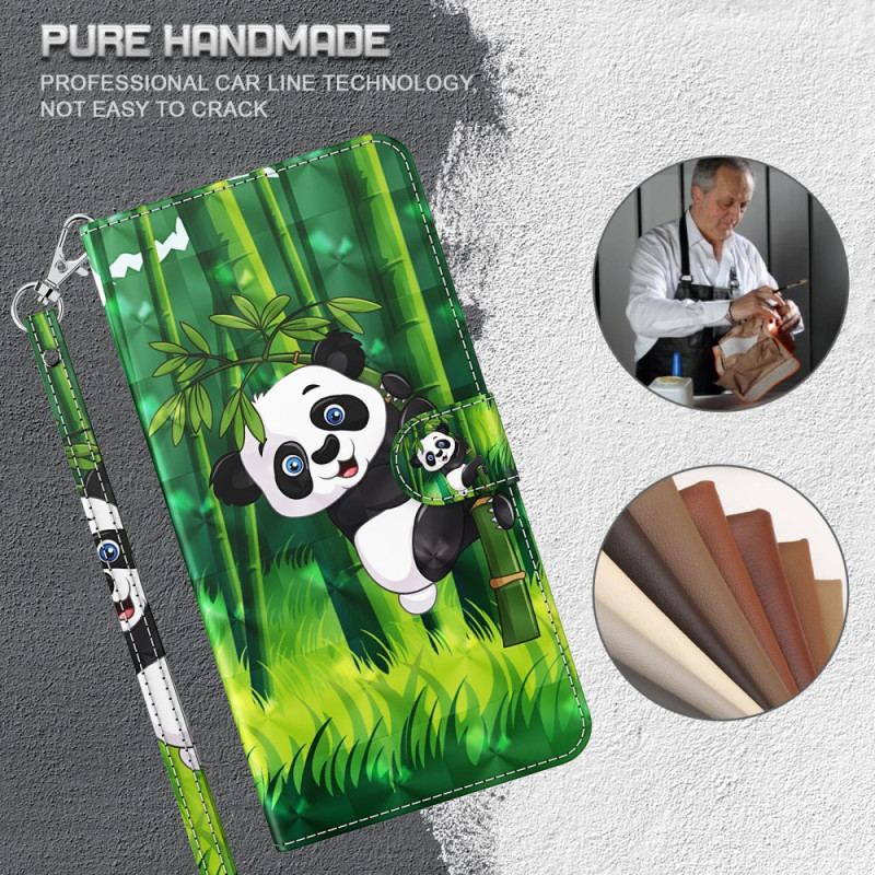 Housse Google Pixel 7 Pro Panda et Bambou à Lanière