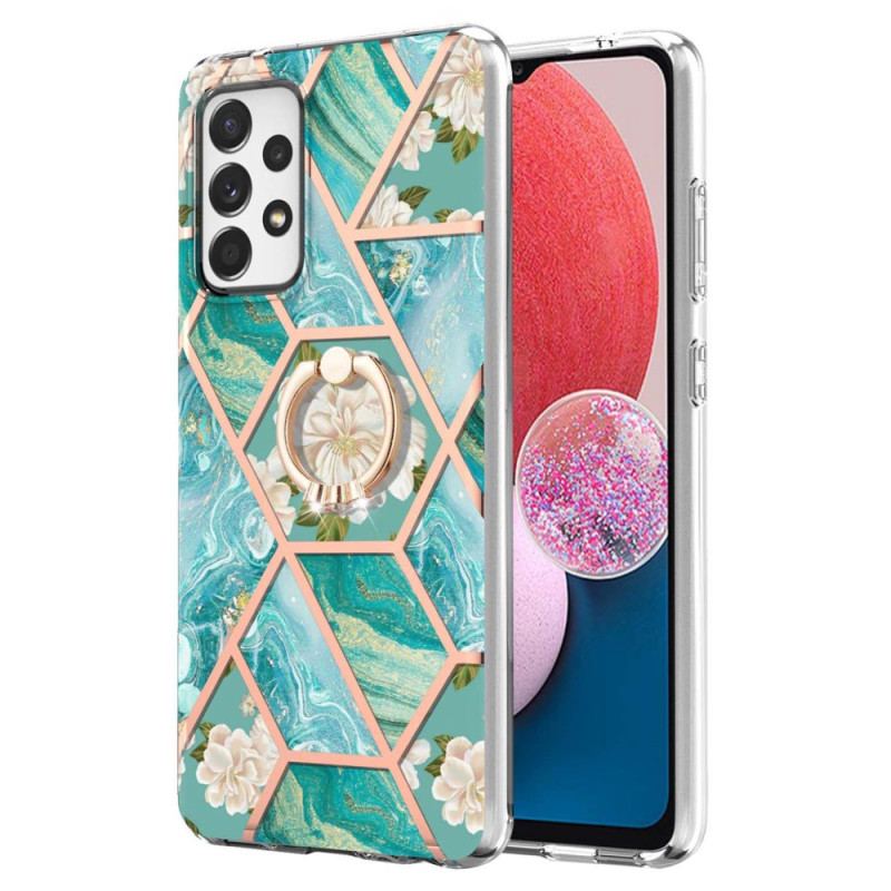 Coque Samsung Galaxy A13 Fleurs Anneau-Support