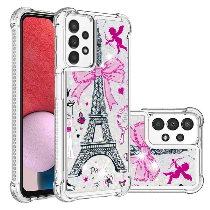 Coque Samsung Galaxy A13 La Tour Eiffel Paillettes