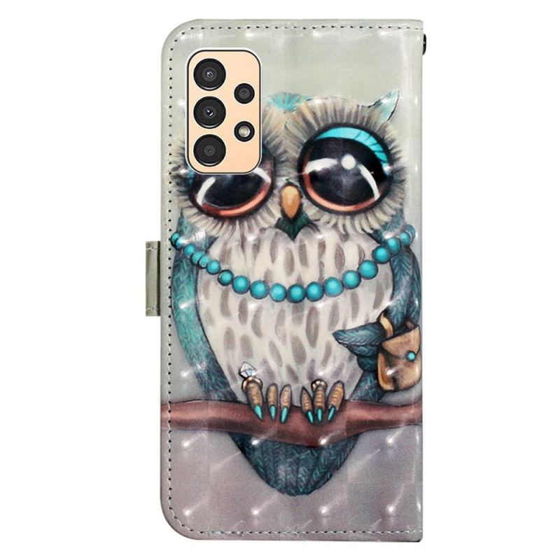 Housse Samsung Galaxy A13 Miss Hibou à Lanière