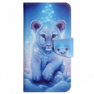 Housse Samsung Galaxy A13 Tigre Blanc avec Lanière