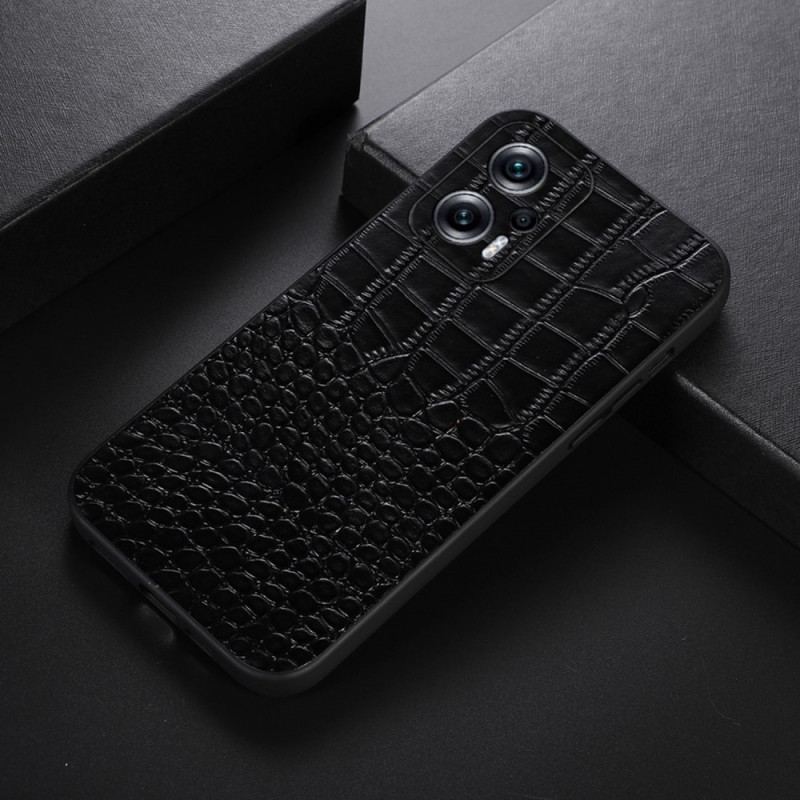 Coque Poco X4 GT Cuir Véritable Texture Crocodile