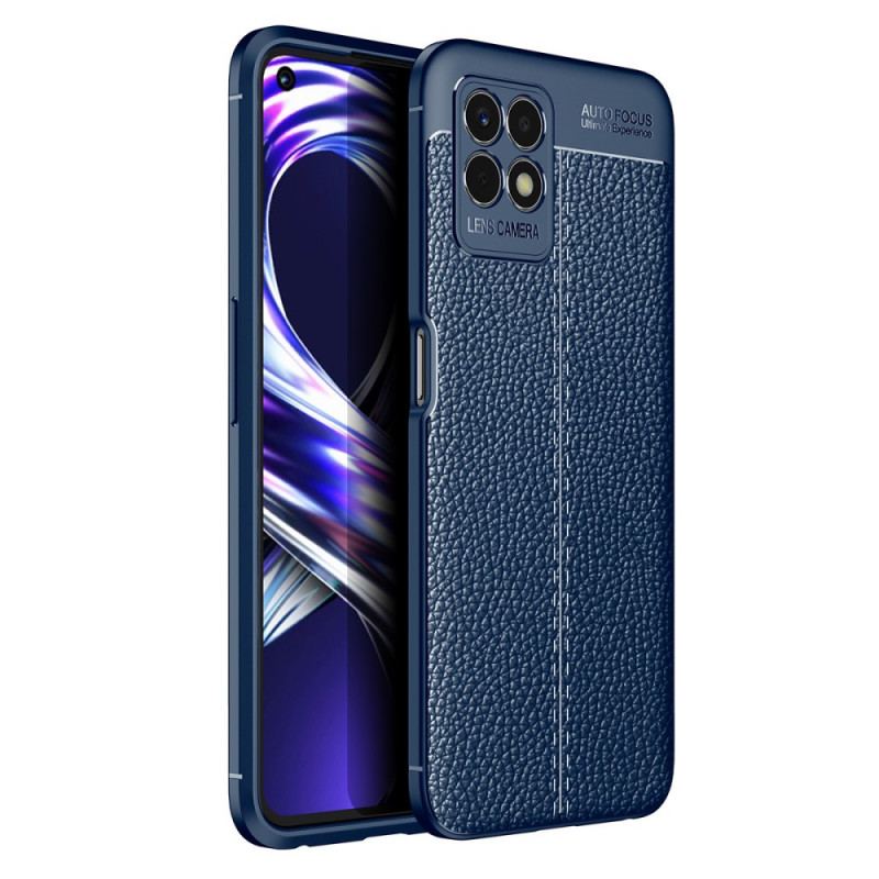 Coque Realme 8i Effet Cuir Litchi Double Line