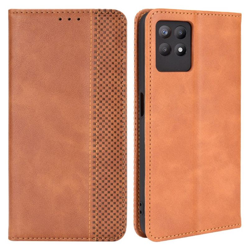 Flip Cover Realme 8i Effet Cuir Vintage Stylisé