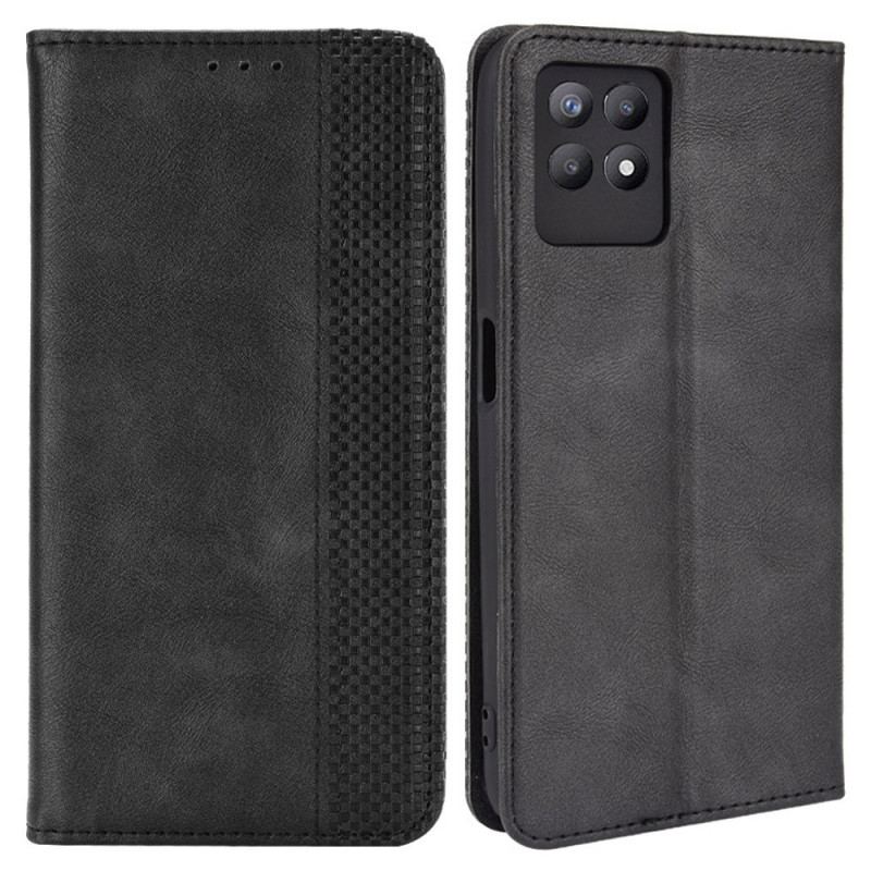 Flip Cover Realme 8i Effet Cuir Vintage Stylisé