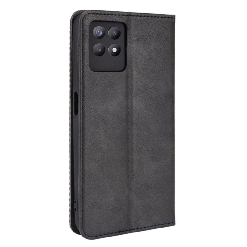 Flip Cover Realme 8i Effet Cuir Vintage Stylisé