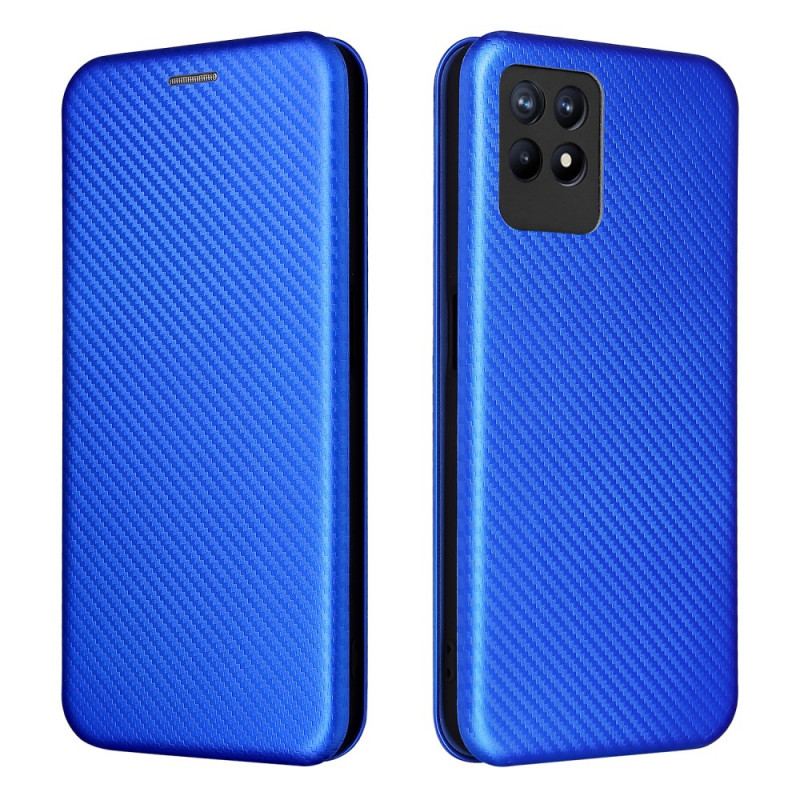 Flip Cover Realme 8i Fibre Carbone