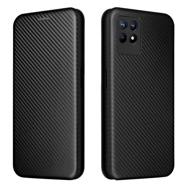 Flip Cover Realme 8i Fibre Carbone