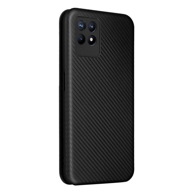 Flip Cover Realme 8i Fibre Carbone