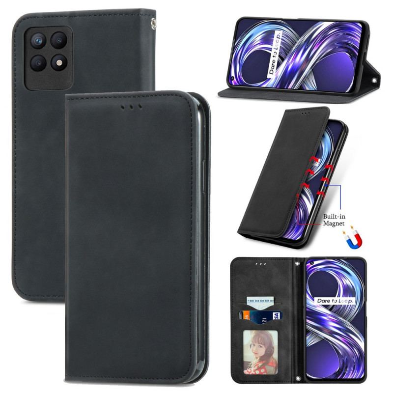 Flip Cover Realme 8i Skin-Touch Design