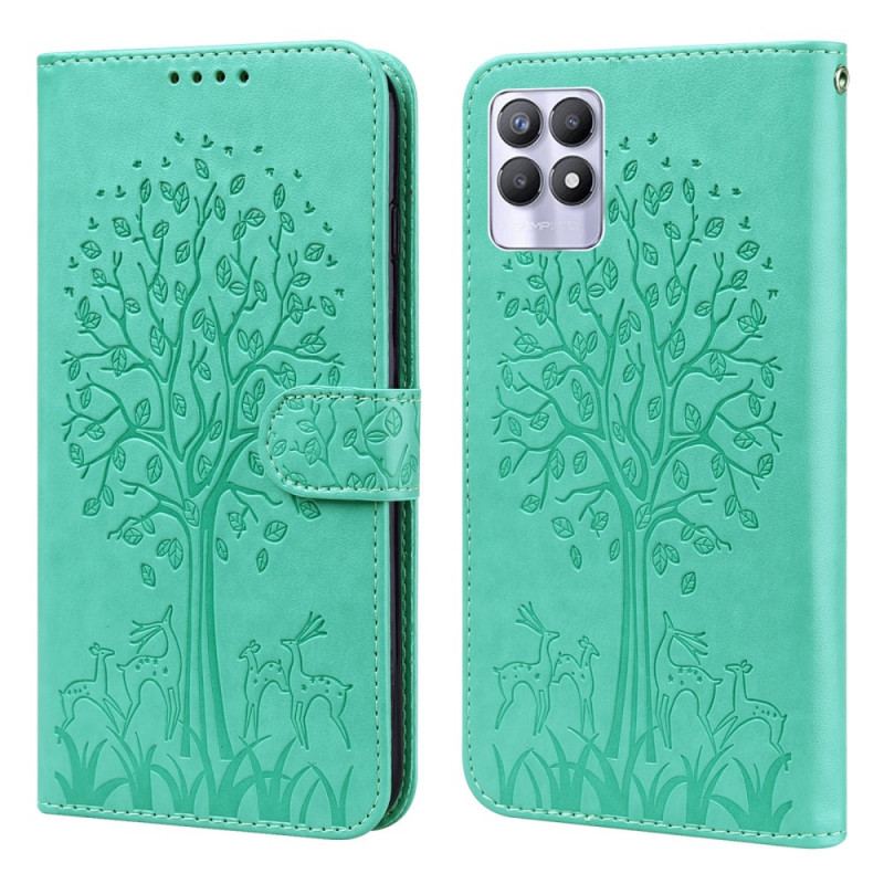 Housse Realme 8i Arbre et Cerfs