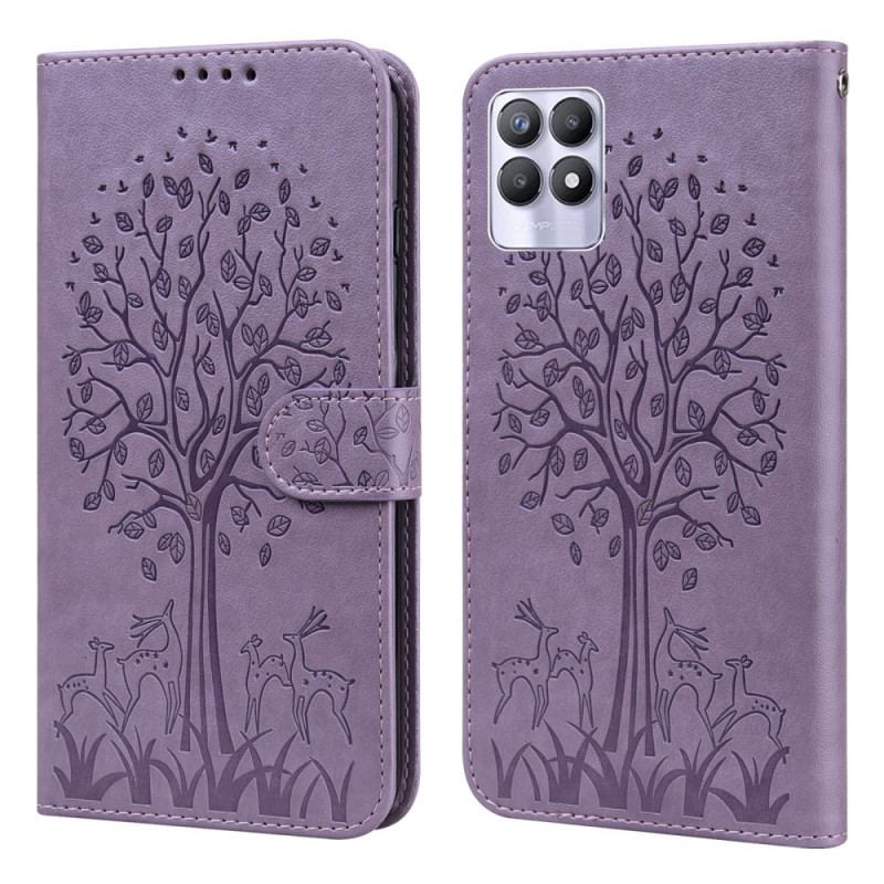 Housse Realme 8i Arbre et Cerfs