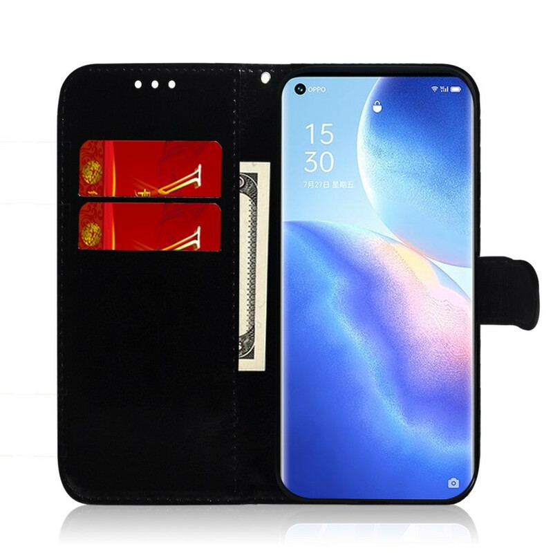 Housse Oppo Find X3 Neo Simili Cuir Couverture MIroir