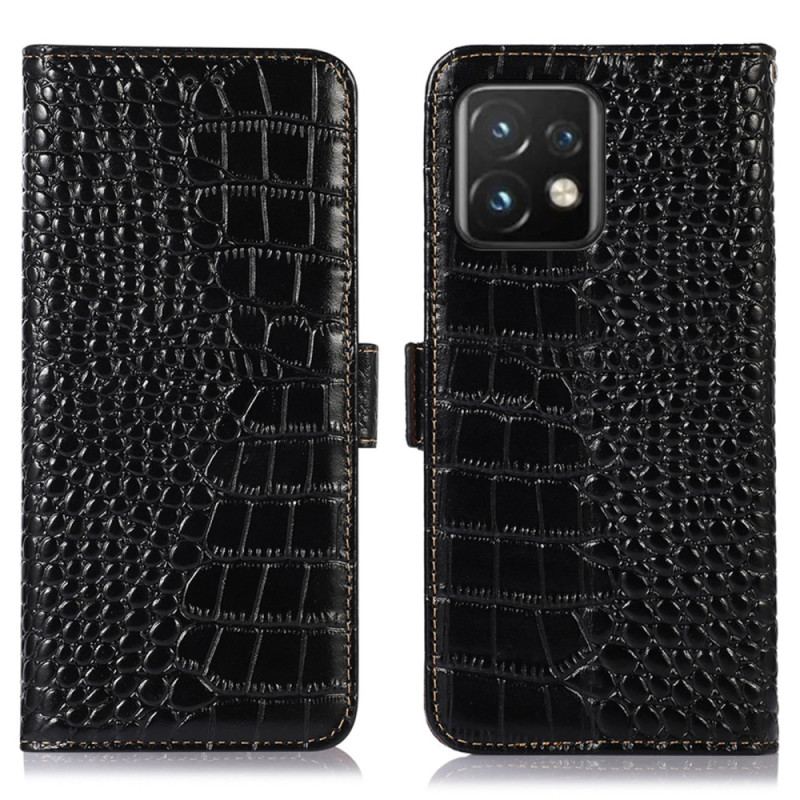 Housse Motorola Edge 40 Pro Style Crocodile RFID