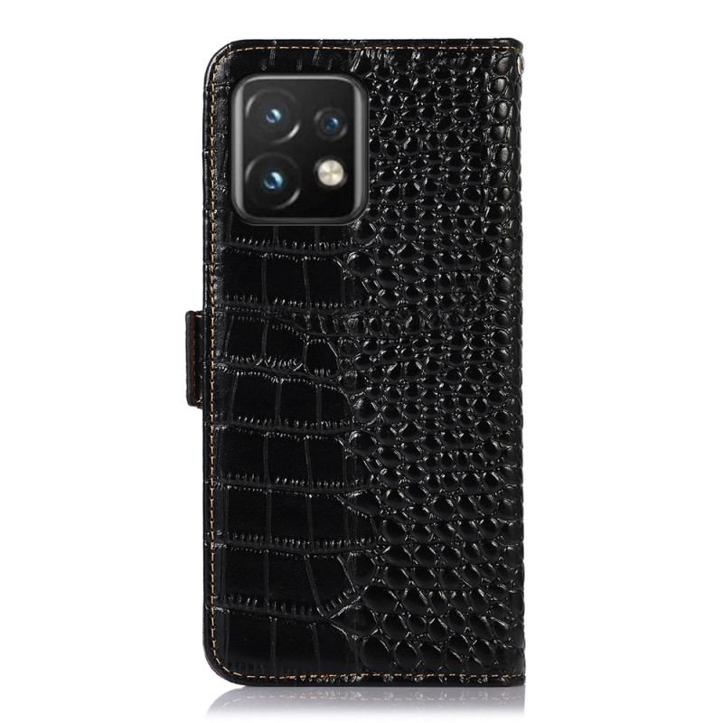 Housse Motorola Edge 40 Pro Style Crocodile RFID