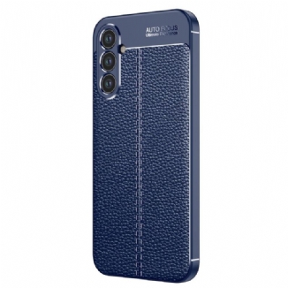 Coque Samsung Galaxy A34 5G Effet Cuir Litchi Double Line