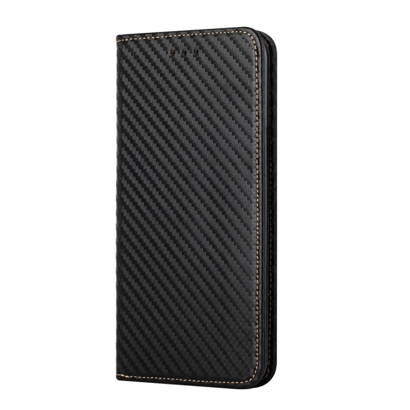 Flip Cover Samsung Galaxy A34 5G Style Fibre Carbone à Lanière