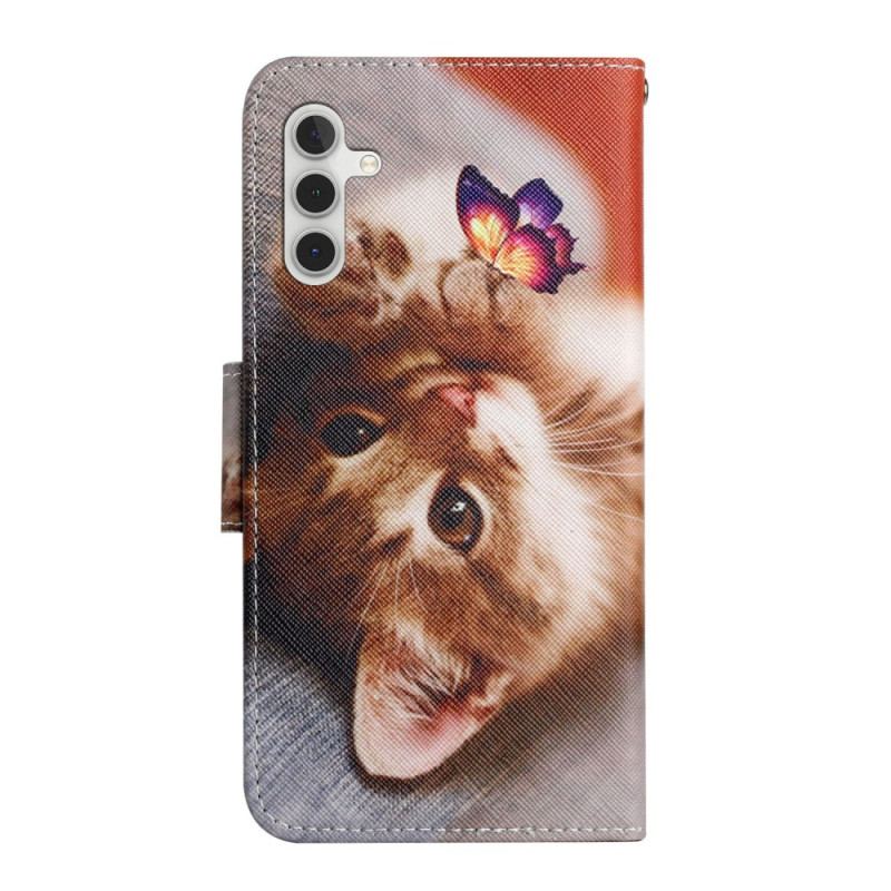 Housse Samsung Galaxy A34 5G Joli Chaton à Lanière